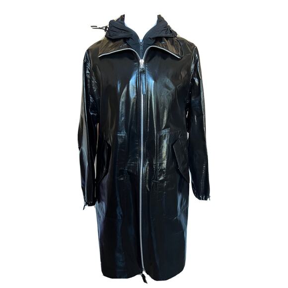 Bottega Veneta Women's Coat in Shiny Leather Black 633444 Small NWT $7500 - Picture 2 of 16